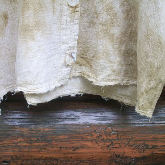 EUC Vintage Boho Tie-Dye Fringe Frayed Gauze Mid Length Top SZ M/L - Picture 3 of 3